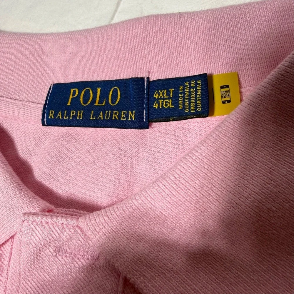 NEW Polo Ralph Lauren The Iconic Mesh Polo Shirt Men 4XLT Tall Pink